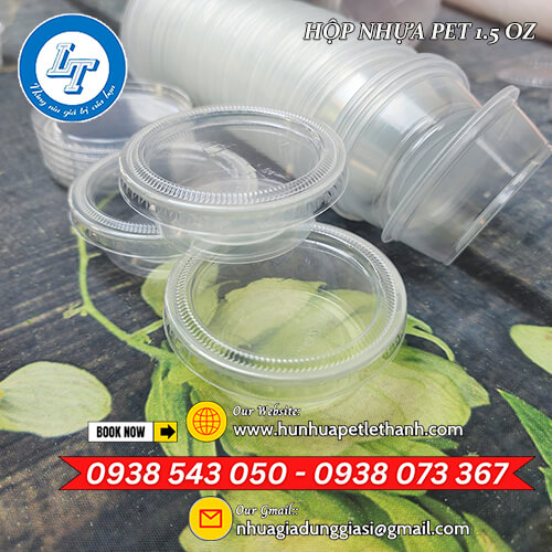 sỉ giá rẻ hộp nhựa PET 1.5 OZ đựng nước sốt 4 sỉ giá rẻ hộp nhựa PET 1.5 OZ đựng nước sốt 4