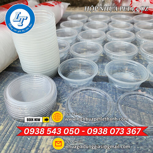 sỉ giá rẻ hộp nhựa PET 1.5 OZ đựng nước sốt 5 sỉ giá rẻ hộp nhựa PET 1.5 OZ đựng nước sốt 5