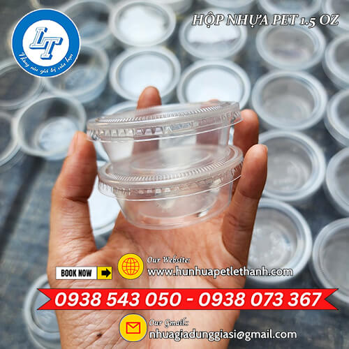 sỉ giá rẻ hộp nhựa PET 1.5 OZ đựng nước sốt 1 sỉ giá rẻ hộp nhựa PET 1.5 OZ đựng nước sốt 1