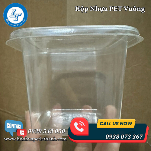 hộp nhựa PET vuông đựng bánh mousse, tiramisu giá sỉ 2 hộp nhựa PET vuông đựng bánh mousse, tiramisu giá sỉ 2
