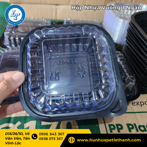 hộp nhựa PP vuông đáy đen, nắp trong giá sỉ giá rẻ, dùng bền 2 hộp nhựa PP vuông đáy đen, nắp trong giá sỉ giá rẻ, dùng bền 2