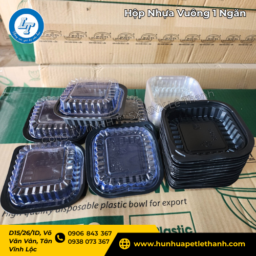 hộp nhựa PP vuông đáy đen, nắp trong giá sỉ giá rẻ, dùng bền 5 hộp nhựa PP vuông đáy đen, nắp trong giá sỉ giá rẻ, dùng bền 5