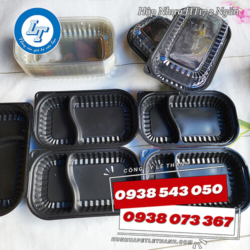 xưởng bán hộp nhựa đế đen HT17 giá sỉ 2 ngăn xưởng bán hộp nhựa đế đen HT17 giá sỉ 2 ngăn