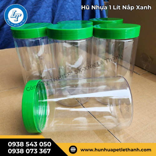 hũ nhựa 1 lít trong suốt nắp xanh mua sỉ rẻ như giá gốc 3 hũ nhựa 1 lít trong suốt nắp xanh mua sỉ rẻ như giá gốc 3