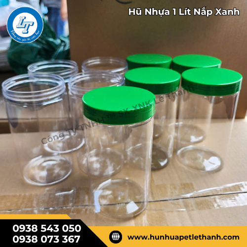 hũ nhựa 1 lít trong suốt nắp xanh mua sỉ rẻ như giá gốc 4 hũ nhựa 1 lít trong suốt nắp xanh mua sỉ rẻ như giá gốc 4