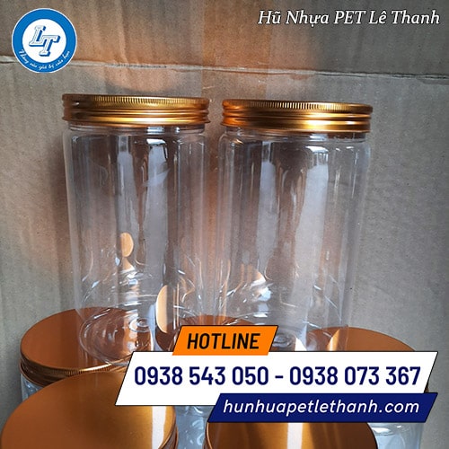 hũ nhựa nắp nhôm vàng 1000ml giá sỉ hũ nhựa nắp nhôm vàng 1000ml giá sỉ