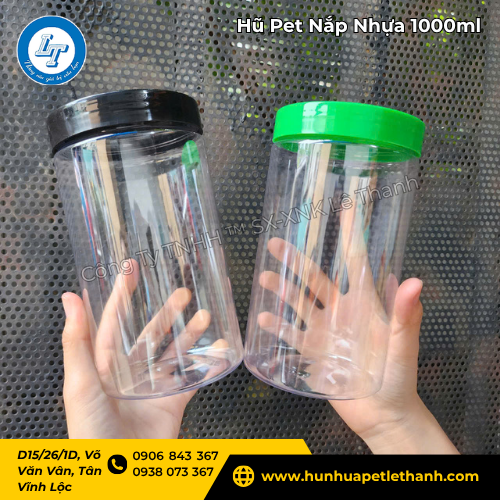 hũ Pet nắp nhựa 1000ml cung cấp buôn giá sỉ 1 hũ Pet nắp nhựa 1000ml cung cấp buôn giá sỉ 1