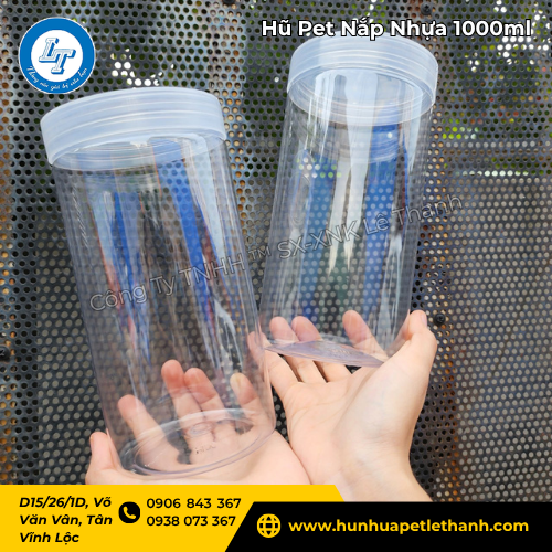 hũ Pet nắp nhựa 1000ml cung cấp buôn giá sỉ 2 hũ Pet nắp nhựa 1000ml cung cấp buôn giá sỉ 2