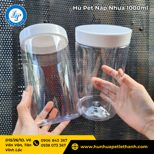 hũ Pet nắp nhựa 1000ml cung cấp buôn giá sỉ 4 hũ Pet nắp nhựa 1000ml cung cấp buôn giá sỉ 4