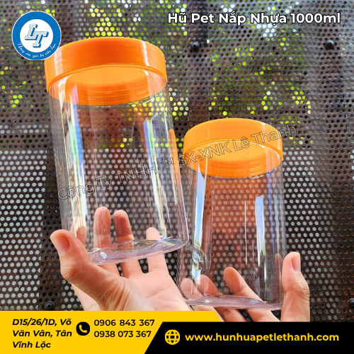 hũ Pet nắp nhựa 1000ml cung cấp buôn giá sỉ 3 hũ Pet nắp nhựa 1000ml cung cấp buôn giá sỉ 3