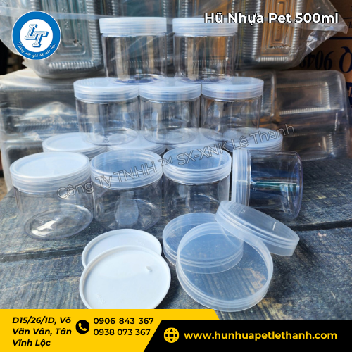 hũ Pet nắp nhựa 500ml phân phối sỉ uy tín 3 hũ Pet nắp nhựa 500ml phân phối sỉ uy tín 3