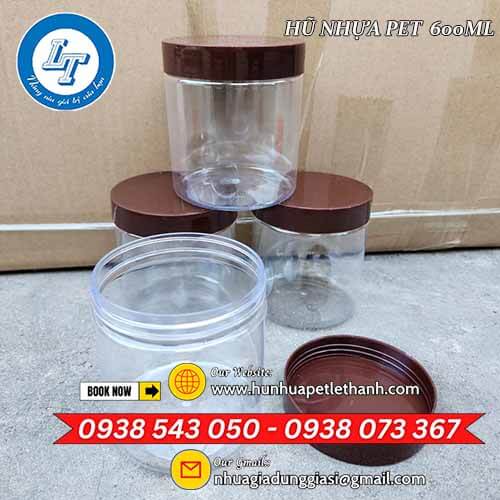 Sỉ giá tận xưởng HŨ NHỰA PET NẮP NÂU 600ML 2 Sỉ giá tận xưởng HŨ NHỰA PET NẮP NÂU 600ML 2
