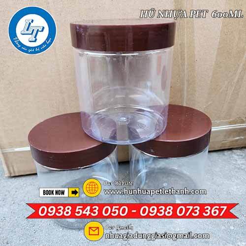 Sỉ giá tận xưởng HŨ NHỰA PET NẮP NÂU 600ML 1 Sỉ giá tận xưởng HŨ NHỰA PET NẮP NÂU 600ML 1
