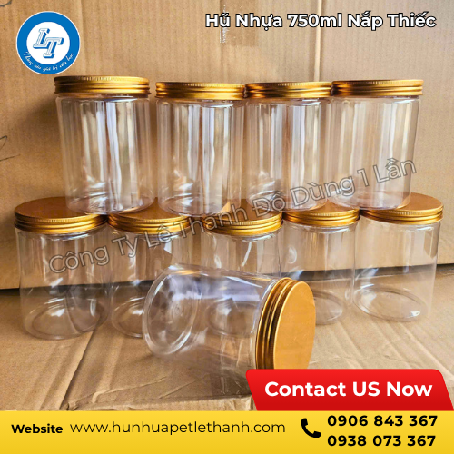 xưởng bán sỉ hũ nhựa 750ml nắp thiếc vàng giá rẻ 2 xưởng bán sỉ hũ nhựa 750ml nắp thiếc vàng giá rẻ 2