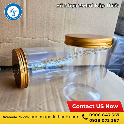 xưởng bán sỉ hũ nhựa 750ml nắp thiếc vàng giá rẻ 3 xưởng bán sỉ hũ nhựa 750ml nắp thiếc vàng giá rẻ 3