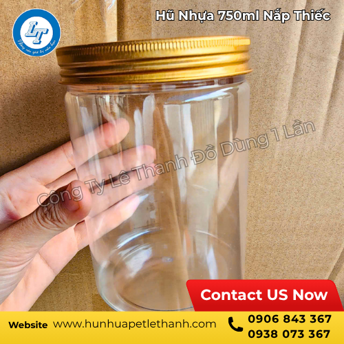 xưởng bán sỉ hũ nhựa 750ml nắp thiếc vàng giá rẻ 1 xưởng bán sỉ hũ nhựa 750ml nắp thiếc vàng giá rẻ 1