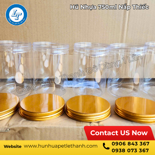 xưởng bán sỉ hũ nhựa 750ml nắp thiếc vàng giá rẻ 4 xưởng bán sỉ hũ nhựa 750ml nắp thiếc vàng giá rẻ 4