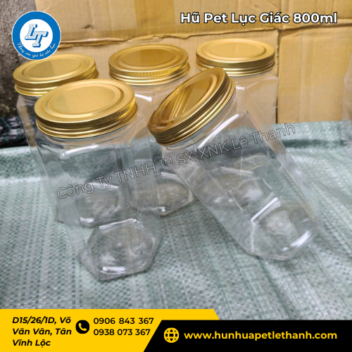 hũ Pet 800ml lục giác giá sỉ tận xưởng tốt cho đại lý 3 hũ Pet 800ml lục giác giá sỉ tận xưởng tốt cho đại lý 3