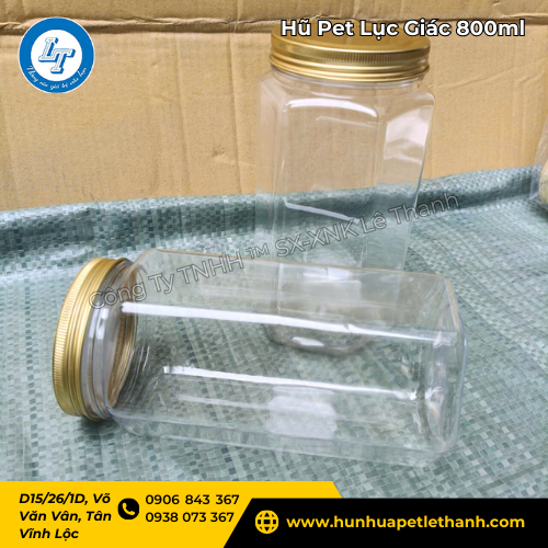 hũ Pet 800ml lục giác giá sỉ tận xưởng tốt cho đại lý 2 hũ Pet 800ml lục giác giá sỉ tận xưởng tốt cho đại lý 2