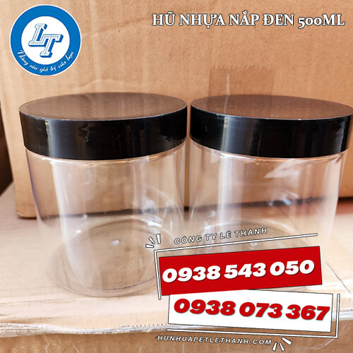 >>hũ nhựa nắp đen 500ml<< >>hũ nhựa nắp đen 500ml<<