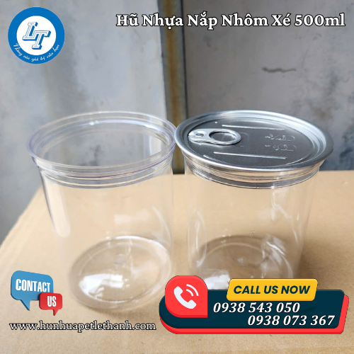 Hũ Nhựa Nắp Nhôm Xé Miệng 500ml Hũ Nhựa Nắp Nhôm Xé Miệng 500ml