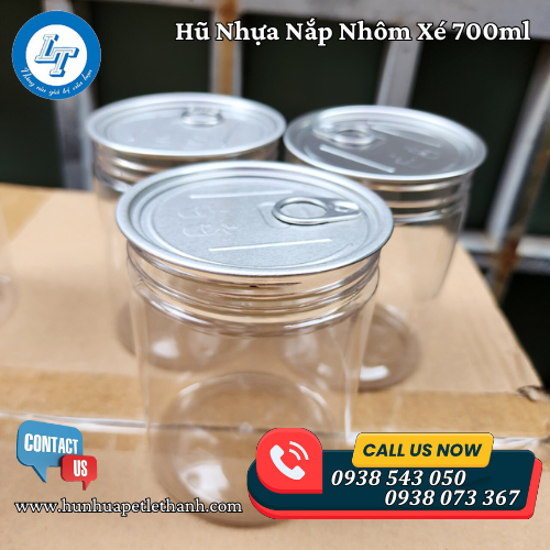 Hũ Nhựa Nắp Nhôm Xé Miệng 700ml Hũ Nhựa Nắp Nhôm Xé Miệng 700ml