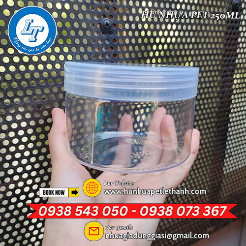 hũ nhựa PET 250ml giá sỉ nắp nhôm, nắp nhựa 2 hũ nhựa PET 250ml giá sỉ nắp nhôm, nắp nhựa 2