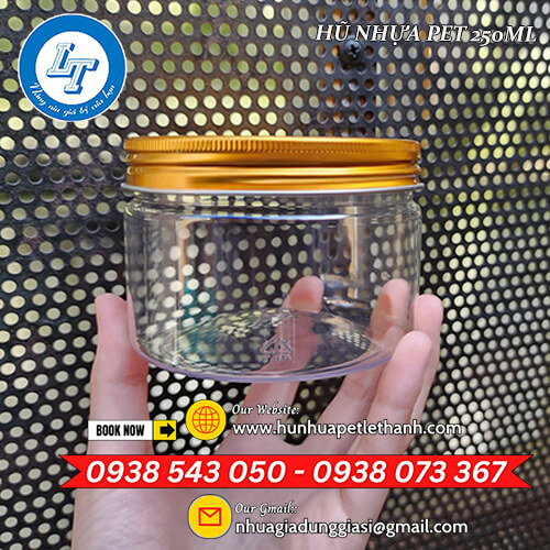 hũ nhựa PET 250ml giá sỉ nắp nhôm, nắp nhựa 1 hũ nhựa PET 250ml giá sỉ nắp nhôm, nắp nhựa 1