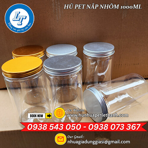 hũ nhựa PET nắp nhôm 1000ml xuất kho giá rẻ 3 hũ nhựa PET nắp nhôm 1000ml xuất kho giá rẻ 3
