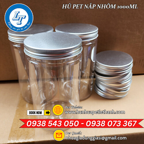 hũ nhựa PET nắp nhôm 1000ml xuất kho giá rẻ 5 hũ nhựa PET nắp nhôm 1000ml xuất kho giá rẻ 5