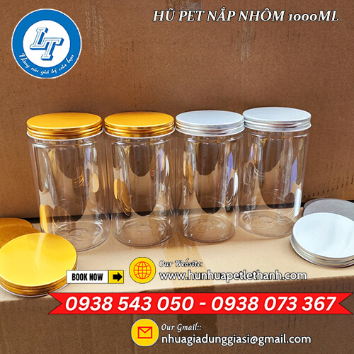 hũ nhựa PET nắp nhôm 1000ml xuất kho giá rẻ 6 hũ nhựa PET nắp nhôm 1000ml xuất kho giá rẻ 6