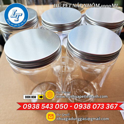 hũ nhựa PET nắp nhôm 1000ml xuất kho giá rẻ 4 hũ nhựa PET nắp nhôm 1000ml xuất kho giá rẻ 4