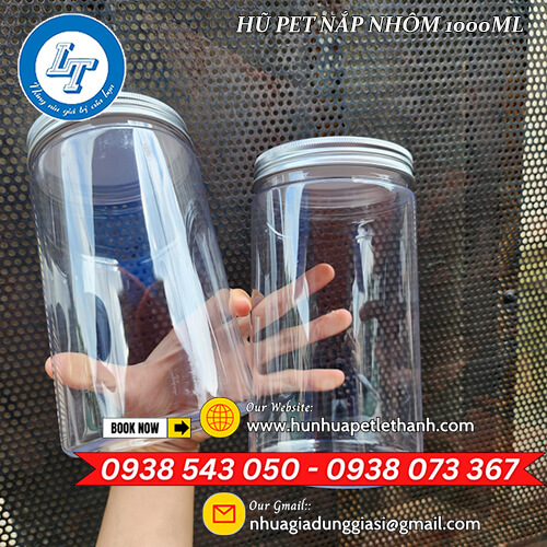 hũ nhựa PET nắp nhôm 1000ml xuất kho giá rẻ 1 hũ nhựa PET nắp nhôm 1000ml xuất kho giá rẻ 1