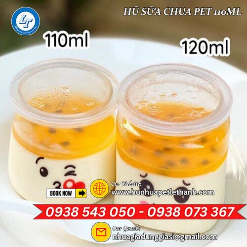 hũ sữa chua pet trong 110ml, 120ml hũ sữa chua pet 110ml, 120ml