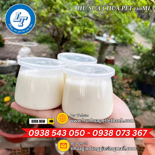 hũ sữa chua PET đáy tròn 110ml giá sỉ 4 hũ sữa chua PET đáy tròn 110ml giá sỉ 4