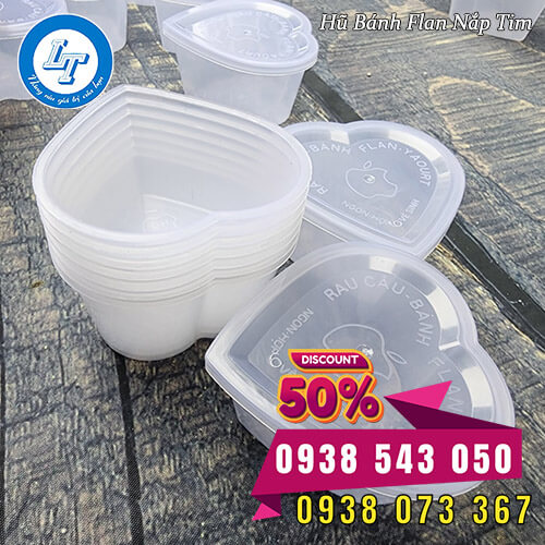 hộp nhựa làm bánh flan nắp tim giá sỉ hộp nhựa làm bánh flan nắp tim giá sỉ