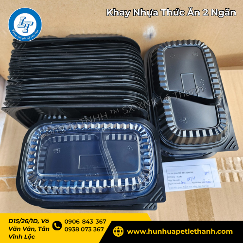 khay nhựa thức ăn 2 ngăn đen giá rẻ cực dễ bán 3 khay nhựa thức ăn 2 ngăn đen giá rẻ cực dễ bán 3