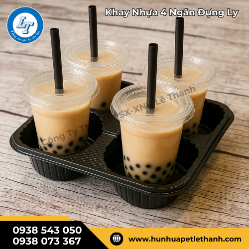 Khay nhựa 4 ngăn đựng ly trà sữa bao rẻ giá sỉ 3 Khay nhựa 4 ngăn đựng ly trà sữa bao rẻ giá sỉ 3