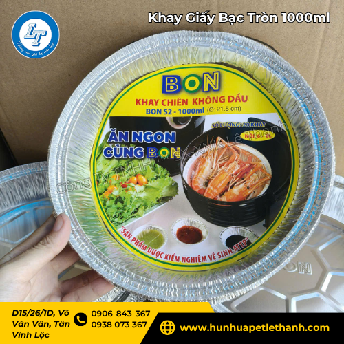 khay giấy bạc tròn 1000ml giá rẻ cho nồi 6–8L 4 khay giấy bạc tròn 1000ml giá rẻ cho nồi 6–8L 4