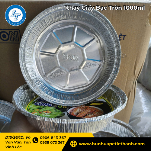 khay giấy bạc tròn 1000ml giá rẻ cho nồi 6–8L 3 khay giấy bạc tròn 1000ml giá rẻ cho nồi 6–8L 3