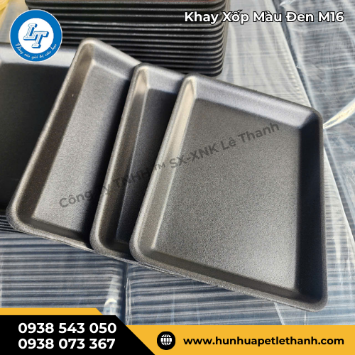 khay xốp đen M16 giá sỉ rẻ bền, nhẹ, tiện lợi 4 khay xốp đen M16 giá sỉ rẻ bền, nhẹ, tiện lợi 4