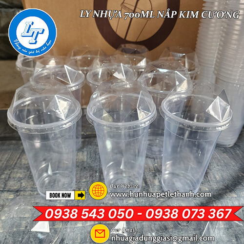 ly nhựa PP đục 700ml nắp kim cương giá sỉ 5 ly nhựa PP đục 700ml nắp kim cương giá sỉ 5