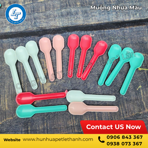 muỗng nhựa màu giá rẻ cho tiệm xôi, quán chè 5 muỗng nhựa màu giá rẻ cho tiệm xôi, quán chè 5
