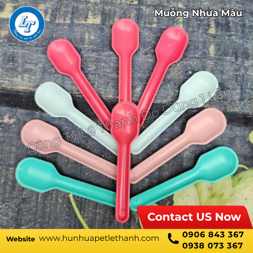 muỗng nhựa màu giá rẻ cho tiệm xôi, quán chè 6 muỗng nhựa màu giá rẻ cho tiệm xôi, quán chè 6