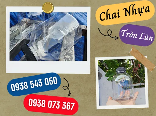 CHAI PET TRÒN LÙN miệng rộng giá sỉ