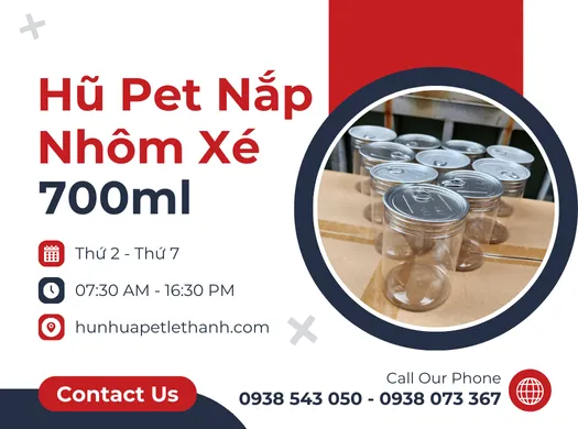 HŨ PET NẮP XÉ 700ML dễ trưng bày, dễ bán, giá sỉ siêu tốt