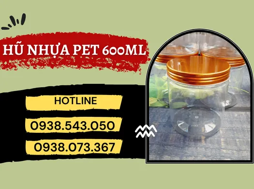 Giá sỉ HŨ NHỰA PET 600ML đựng thực phẩm