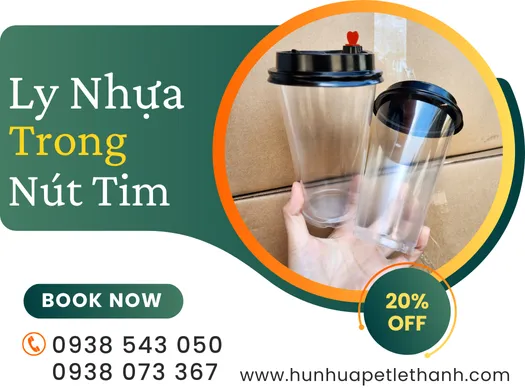 LY NHỰA TRONG NÚT TIM giá sỉ giá lẻ thùng