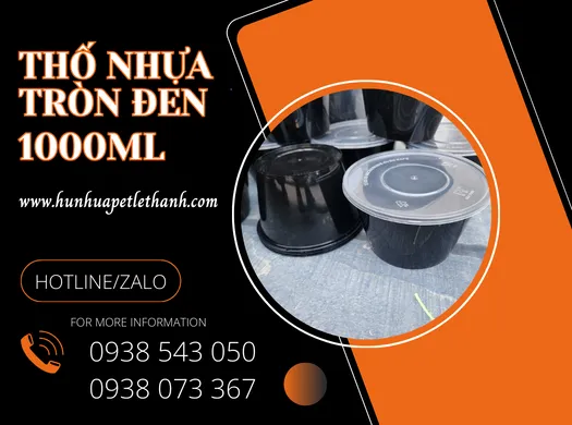 THỐ NHỰA ĐEN 1000ML giá sỉ - nơi bán giá rẻ, uy tín