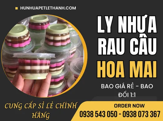 Chuyên sỉ LY NHỰA ĐỔ RAU CÂU HOA MAI giá rẻ